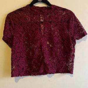 Lace crop top forever 21 size  M